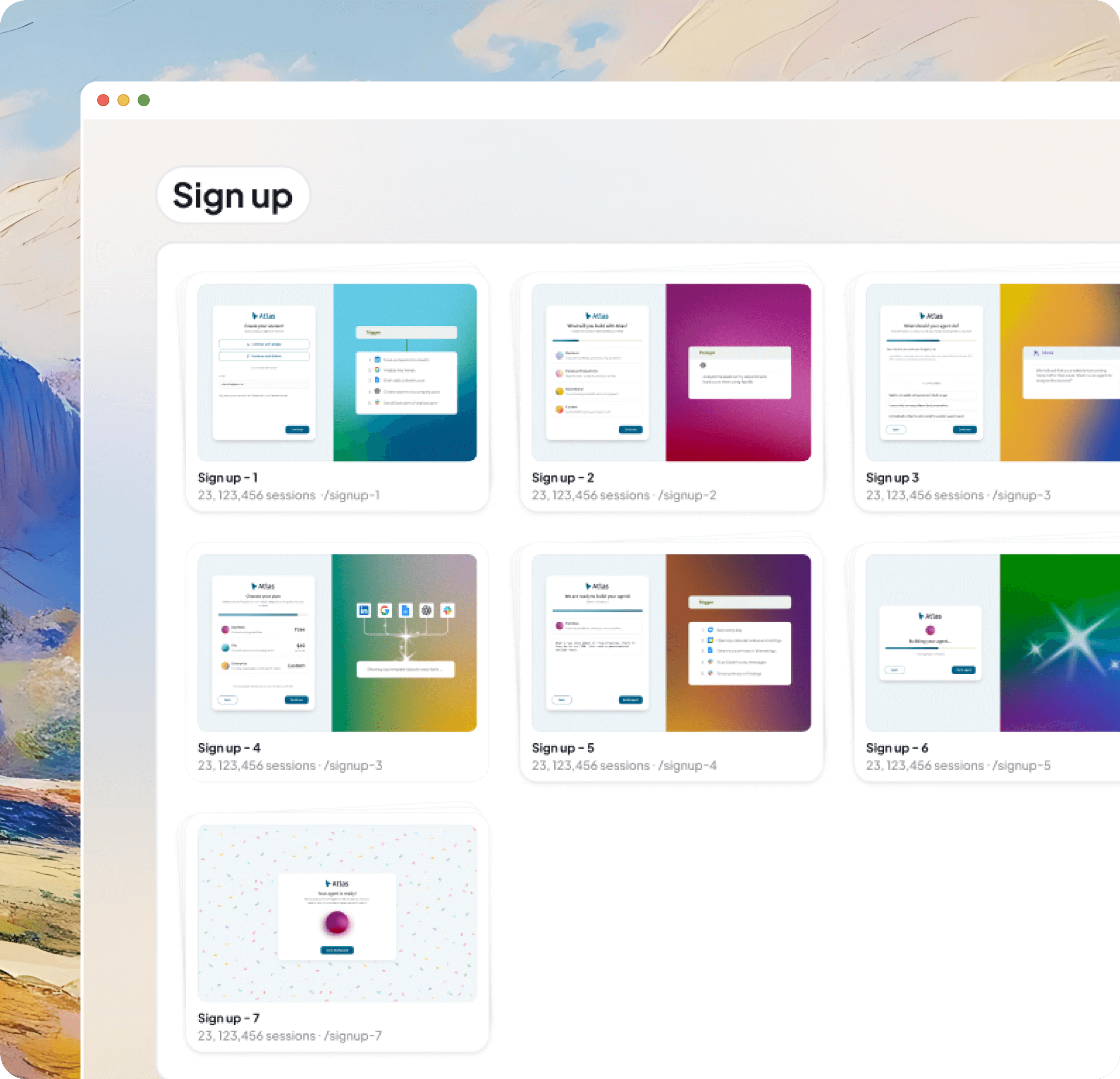 Collection of screens library 