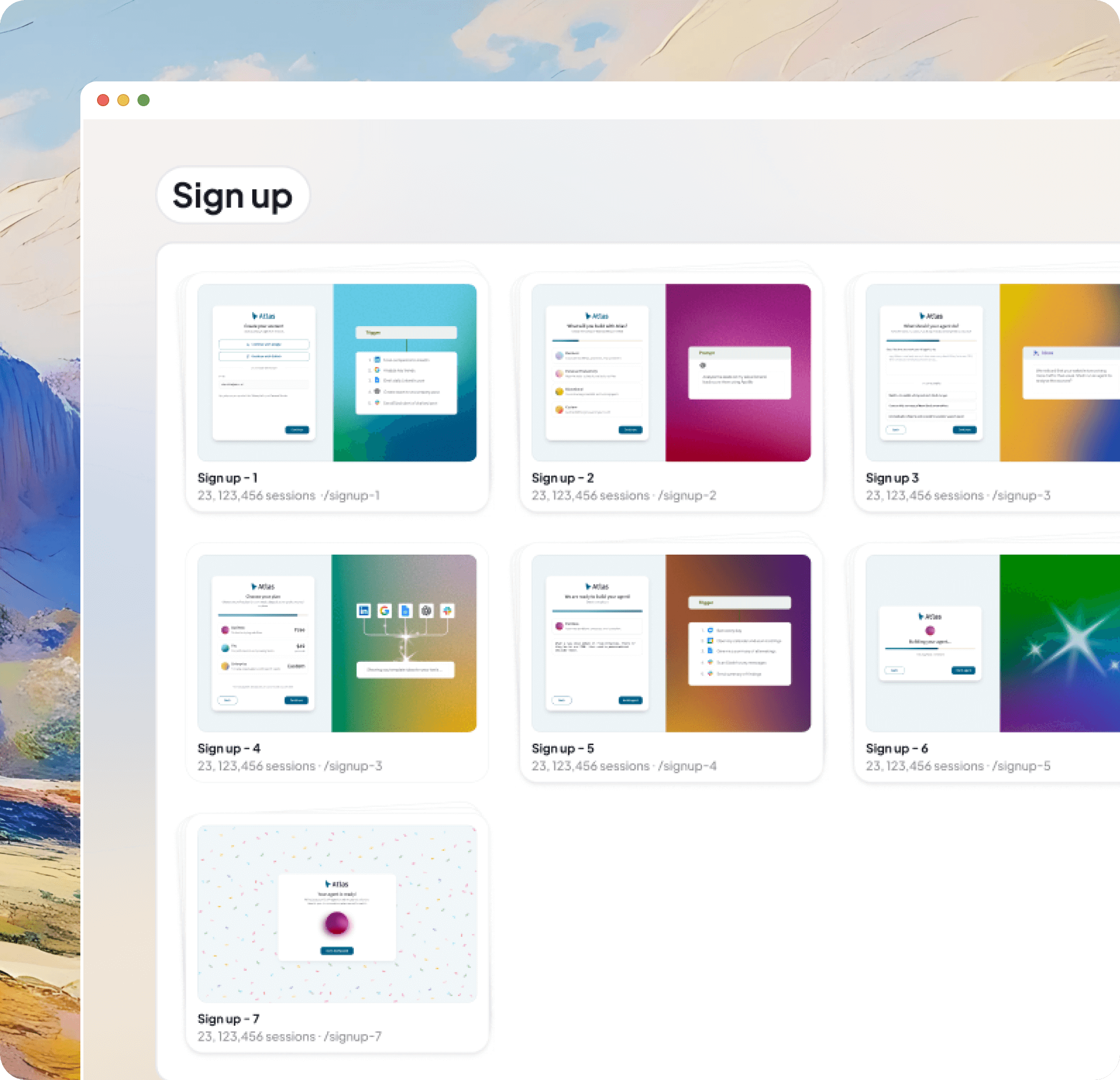 Collection of screens library