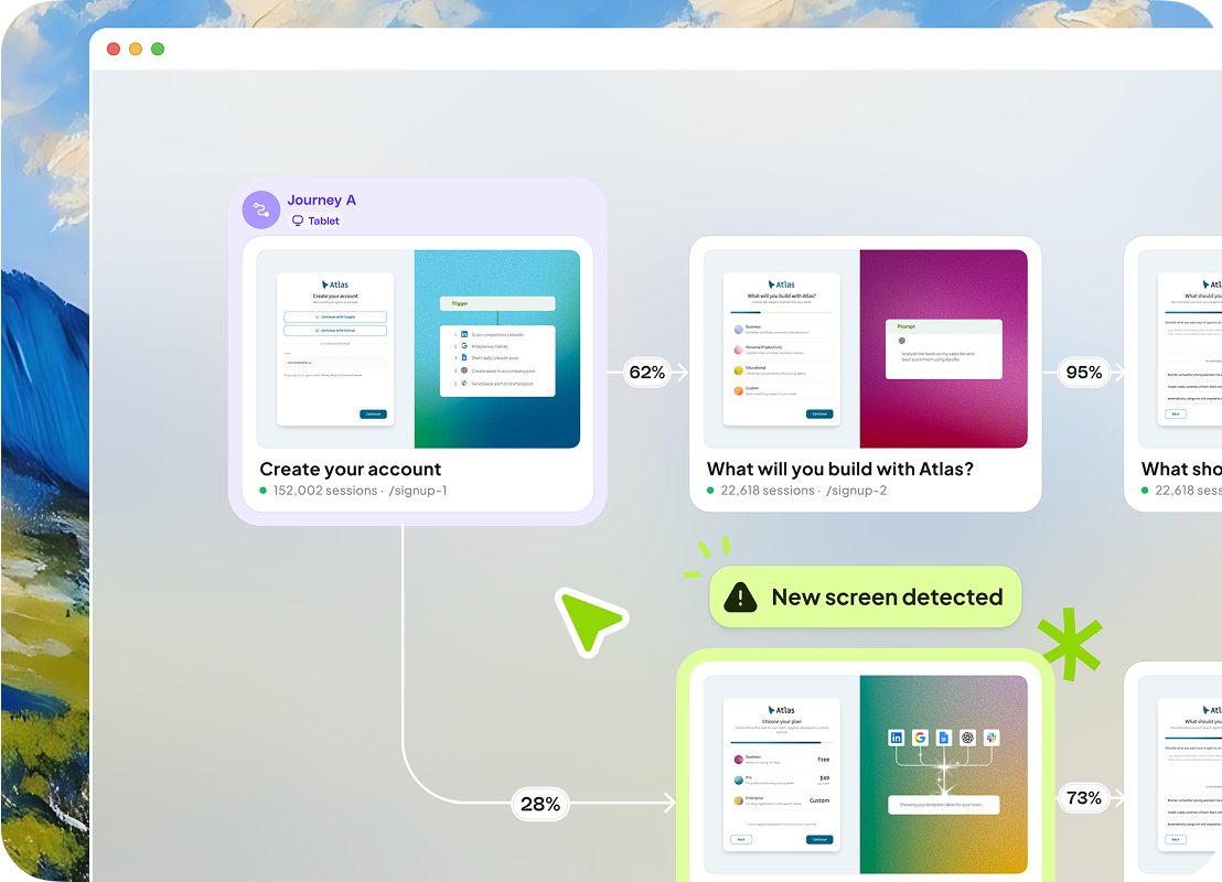 Compare journeys side by side