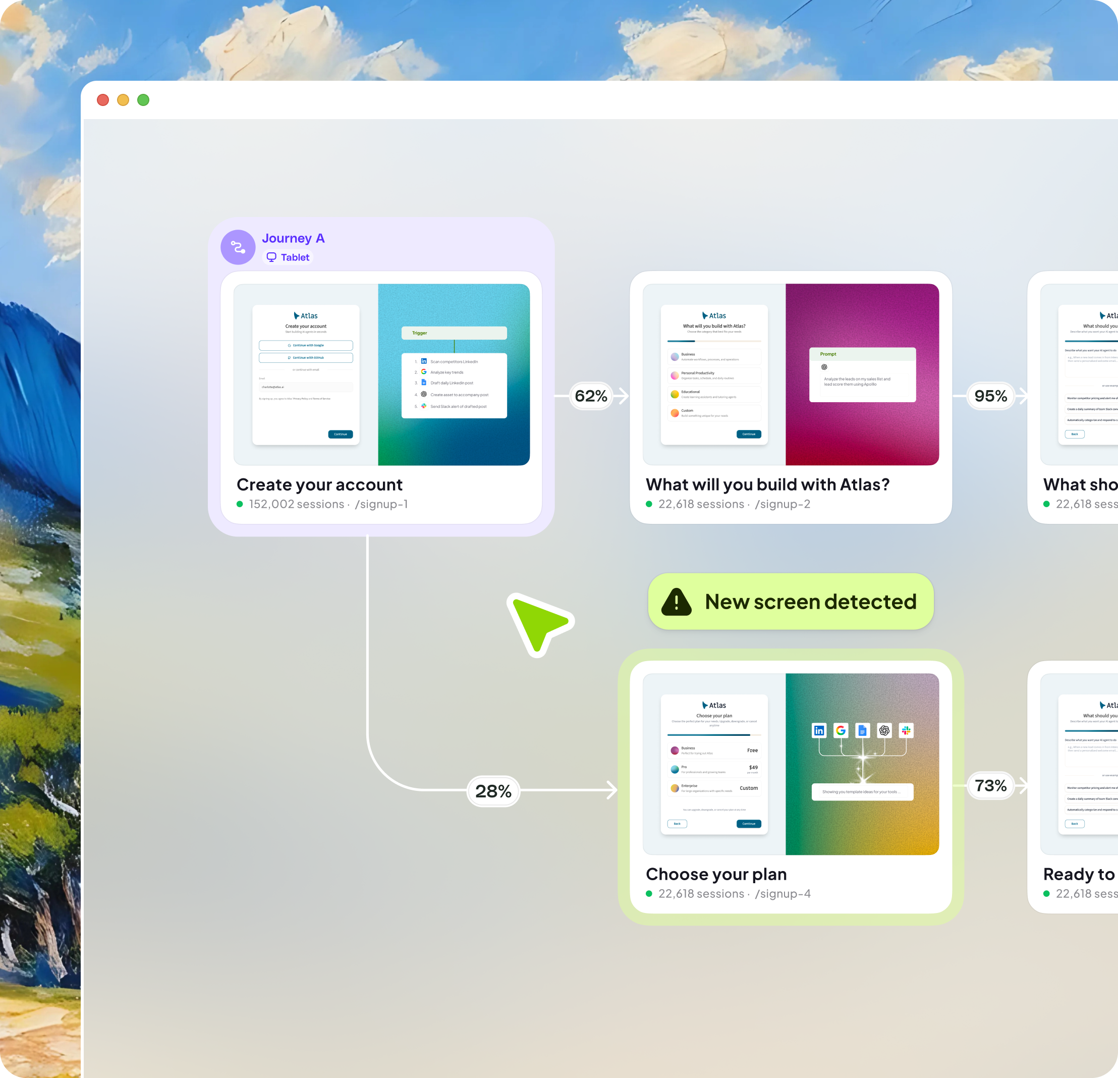Compare journeys side by side
